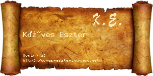 Köves Eszter névjegykártya